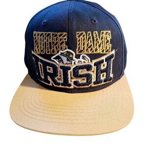 Notre Dame Irish Baseball Cap Snapback Adjustable Navy/Gold Embroidered Logo By